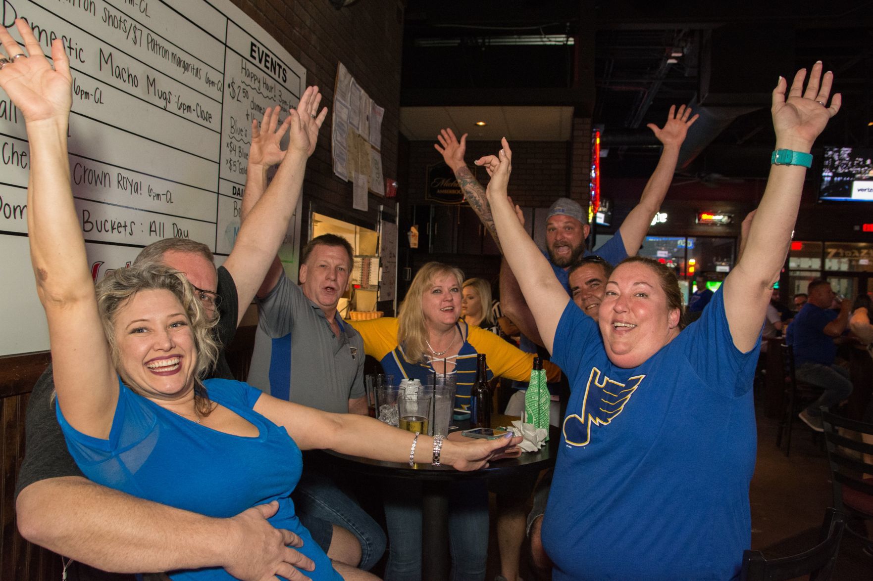 Blues Fans at Hotshots Wentzville during the Stanley Cup Final Game 1